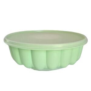 Vintage Tupperware Gelatin 3 Piece Jello Dessert Mold Mint Green White Covered